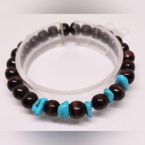 Beaded Bracelet‎ Men's Turquoise New F17